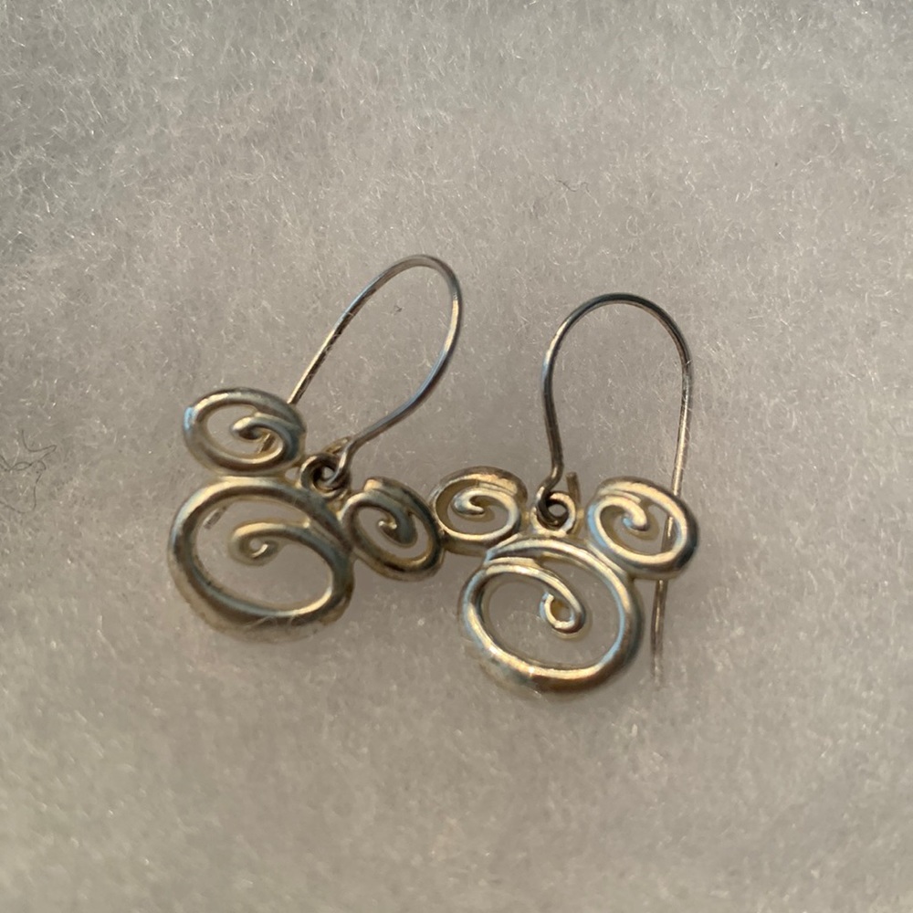 Official Disney stamped silver dangle “hidden” Mickey earrings